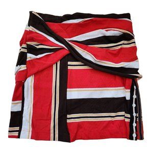 3.1 Phillip Lim NWT Red Skirt Brown Stripe Gathered Mini Extra Small XS